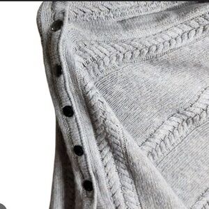 Seraphine Caleb Cable Knit Maternity & Nursing Shawl Gray Button-Detail
